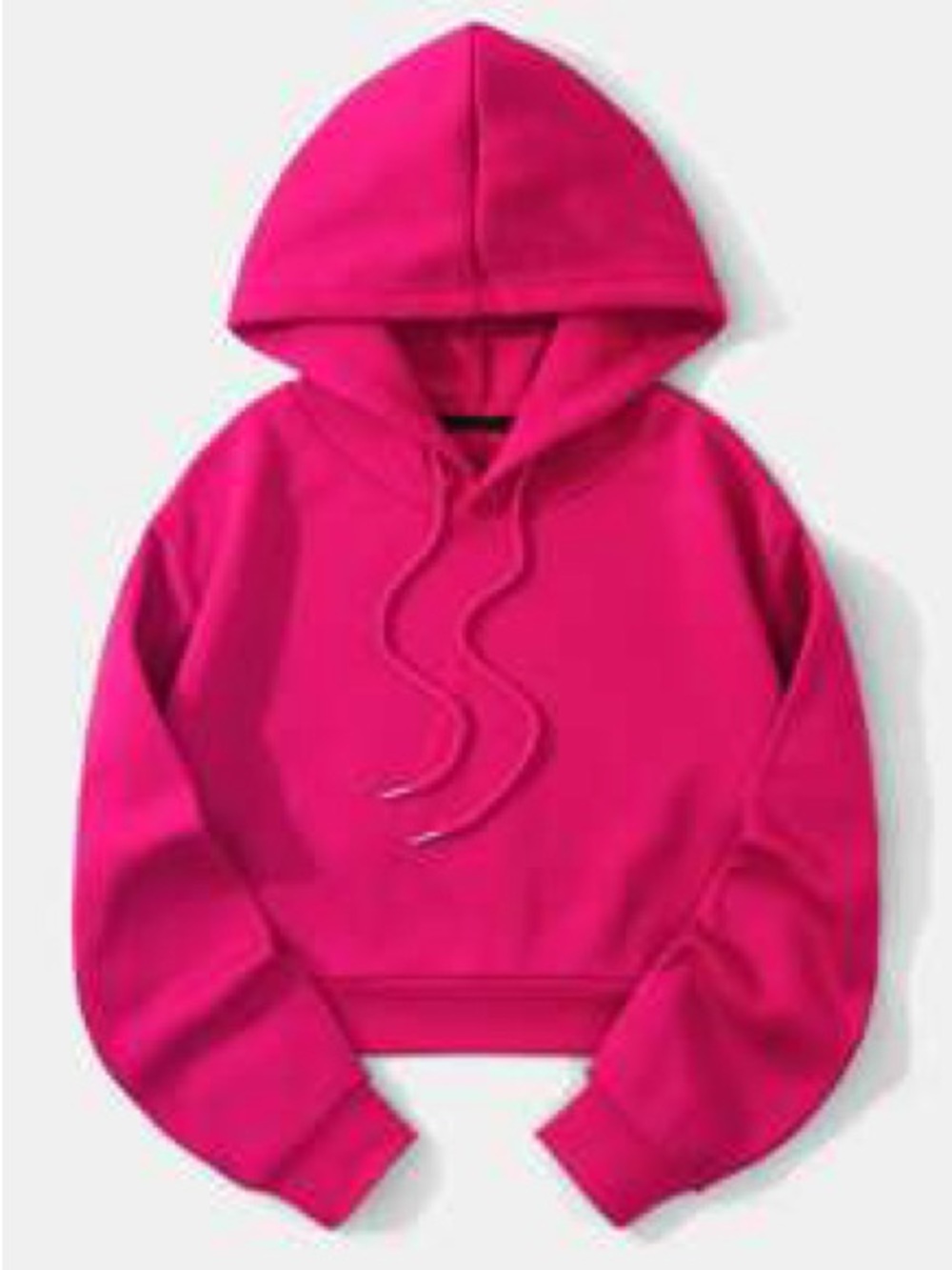 SHEIN Hot Pink Cropped Boxy Fleece Hoodie Size M